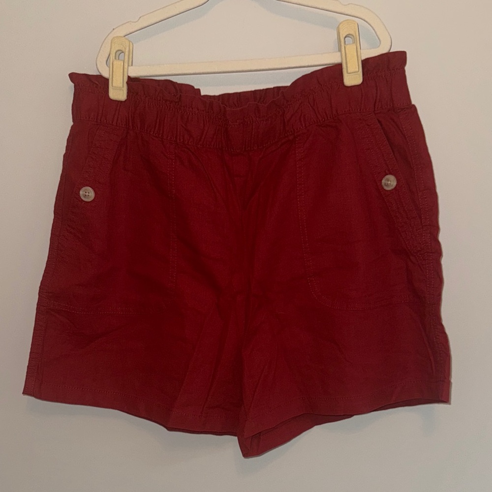 Joe Fresh Red High waisted Linen Shorts